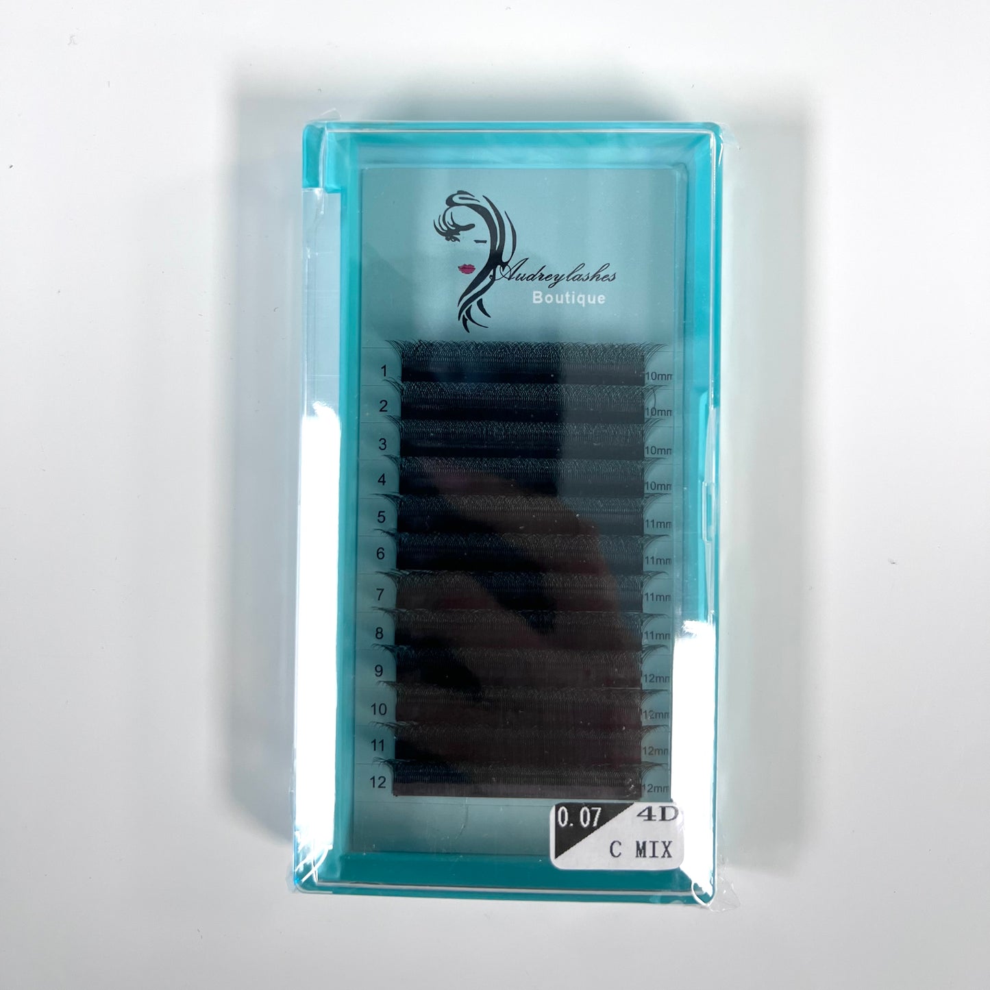 0.07 C curl 4D premade 10-12mm mixed lash tray