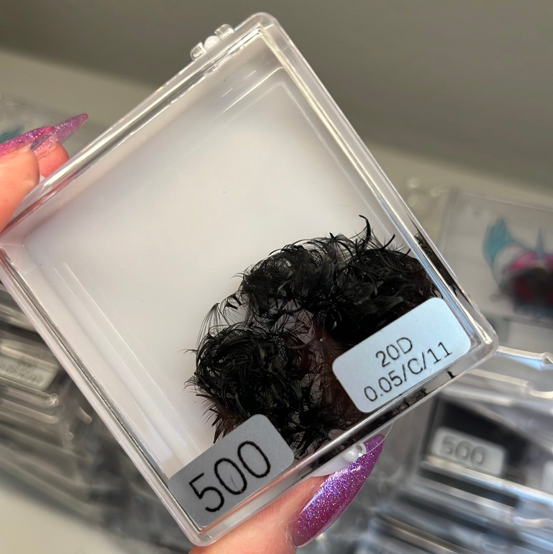 6D 0.07Curl Premade fan single length 500fans