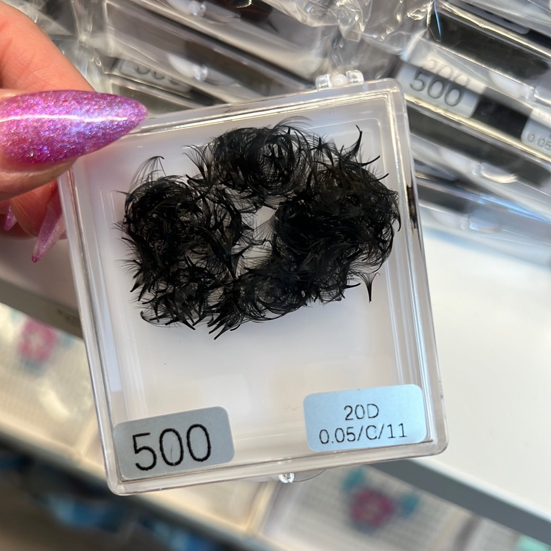 6D 0.07Curl Premade fan single length 500fans