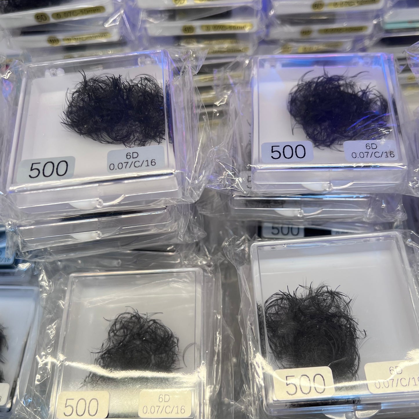 0.05mm C curl 20D Premade fan single box 500 fans