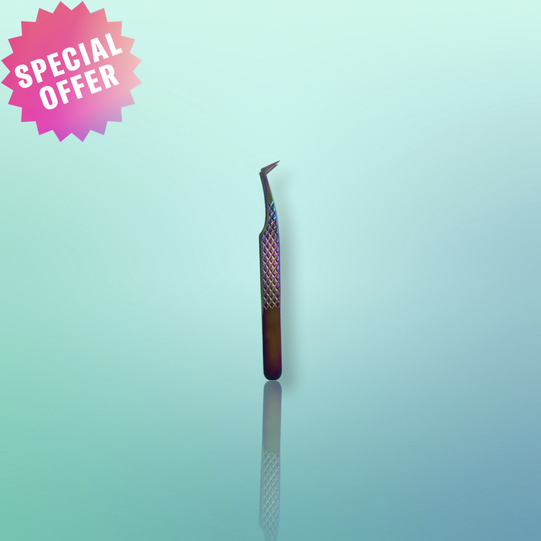 Lash Extension Tweezers Stainless Steel Volume Lash Tweezers Curved Precision Tweezers 90 Degree Angle