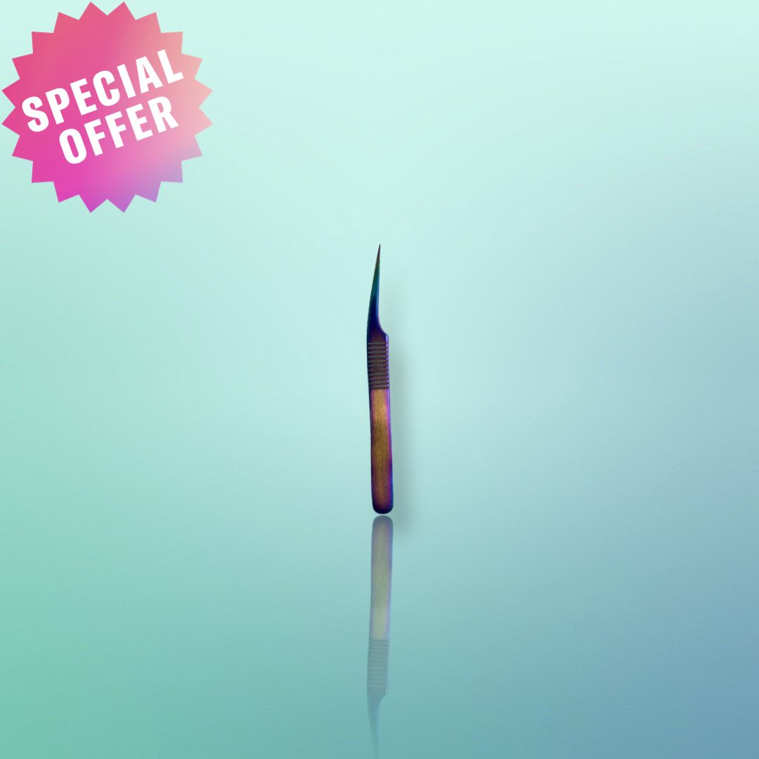 Eyelash Extension Tweezers Precision Slanted Straight Tip for Isolation & Classic Lash Extensions Pointed Lash Tweezers