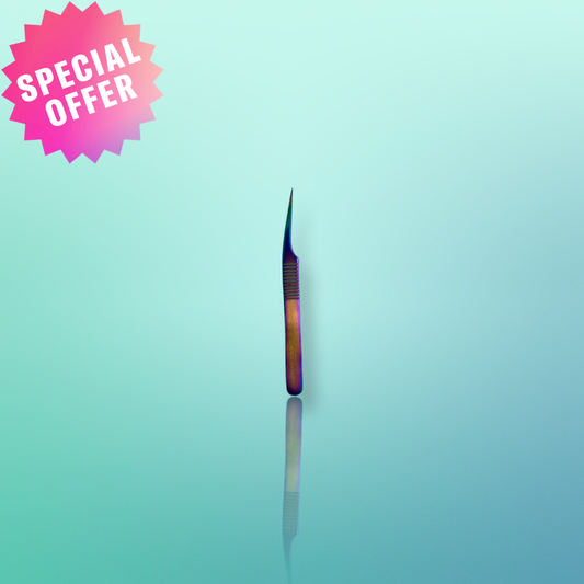 Eyelash Extension Tweezers Precision Slanted Straight Tip for Isolation & Classic Lash Extensions Pointed Lash Tweezers