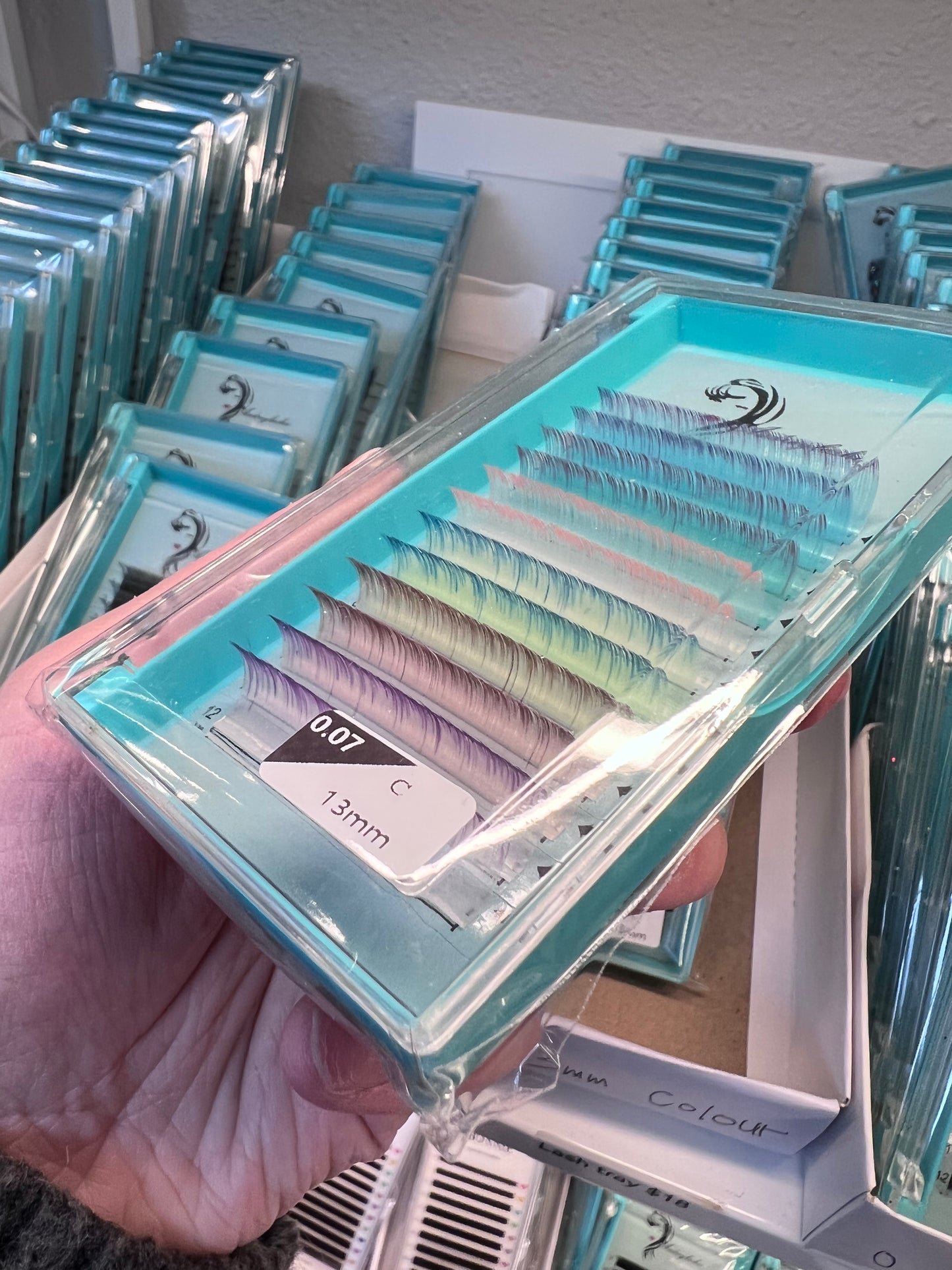 0.07 C curl Colorful Single mixing color tray 13mm