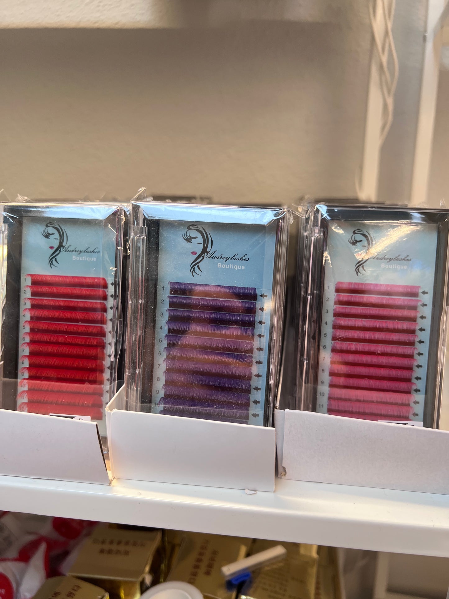 colour lashes tray mixed length
