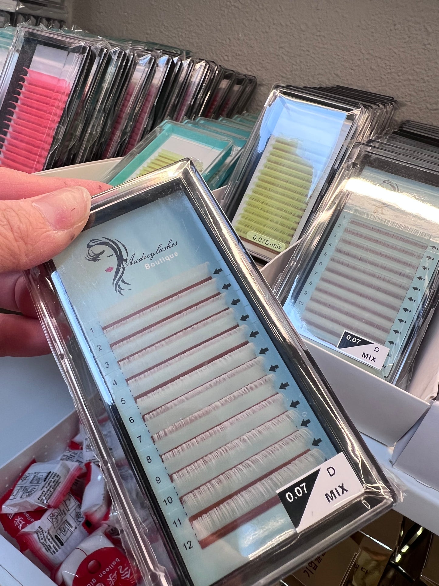 colour lashes tray mixed length