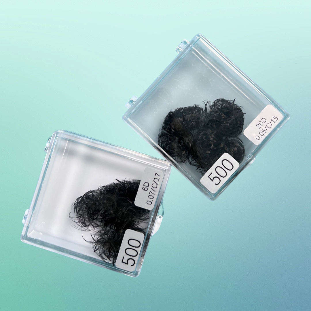 0.05mm C curl 20D Premade fan single box 500 fans