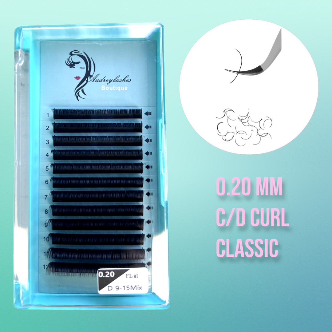 NEW 0.20 C /D extra soft flat single lash mixed tray9-15mm