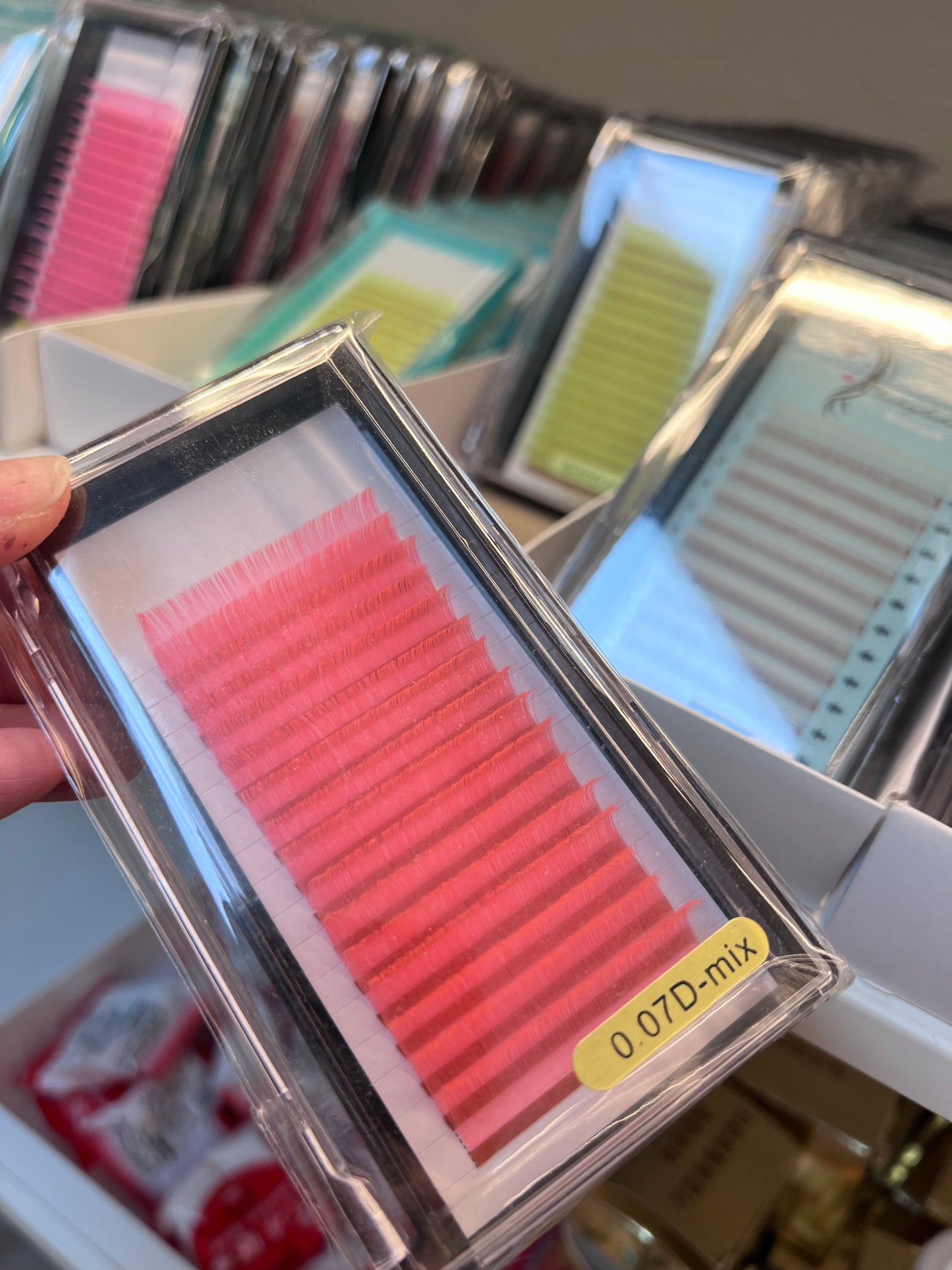 colour lashes tray mixed length
