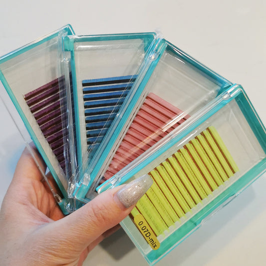 colour lashes tray mixed length